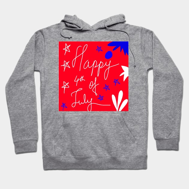 happy red 4th july design Hoodie by Artistic_st